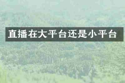 直播在大平台还是小平台
