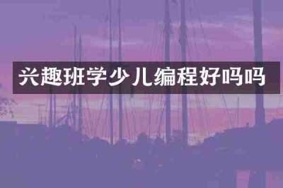 兴趣班学少儿编程好吗吗