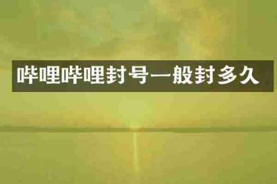 哔哩哔哩封号一般封多久