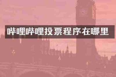 哔哩哔哩投票程序在哪里