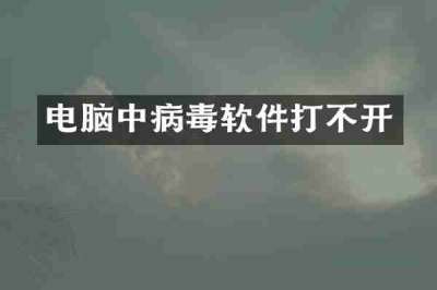 电脑中病毒软件打不开