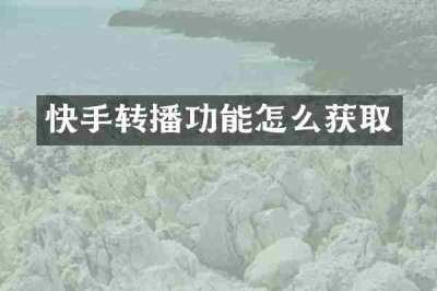 快手转播功能怎么获取