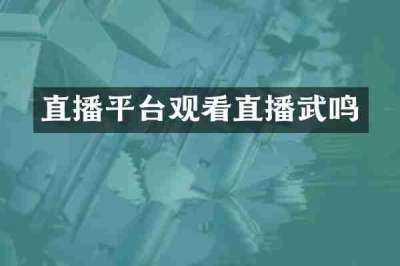 直播平台观看直播武鸣