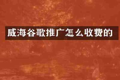 威海谷歌推广怎么收费的
