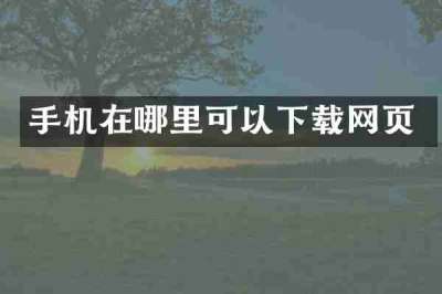 手机在哪里可以下载网页