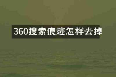 360搜索痕迹怎样去掉
