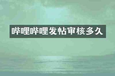 哔哩哔哩发帖审核多久
