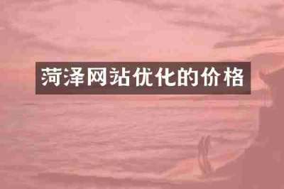 菏泽网站优化的价格