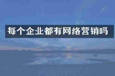 每个企业都有网络营销吗