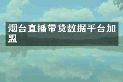 烟台直播带货数据平台加盟
