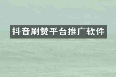 抖音刷赞平台推广软件